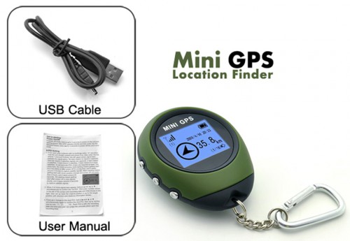 Mini GPS Navigation Receiver Outdoor Handheld Location Finder USB & Compas