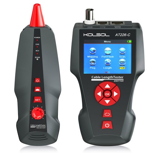KOLSOL AT226-C LAN Network Cable Tester UTP STP Diagnose Tone Tracer BNC PING/POE RJ11 RJ45 Telephone Wire Tracker