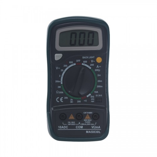 MAS830L Pocket Portable 1999 Counts Digital Multimeter with Data Hold