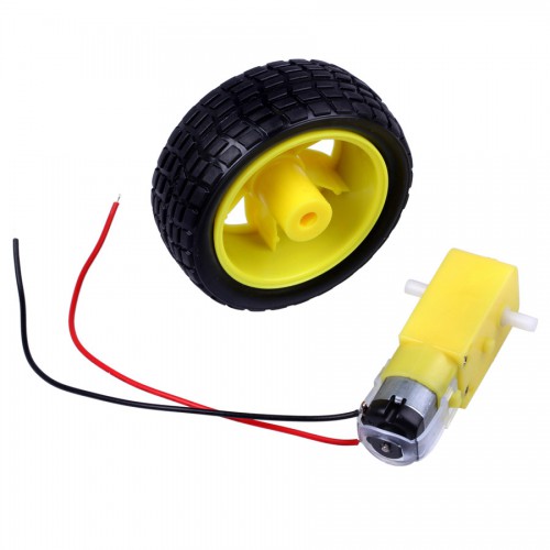 2 in1 TT Motor + Wheel for DIY Robot Set -Yellow + Black 5pcs/lot