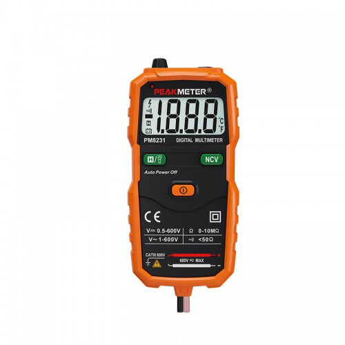 PEAKMETER MS8231 Pocket Size 2000 Counts Mini Auto Digital Multimeter with Non Contact Voltage Detector