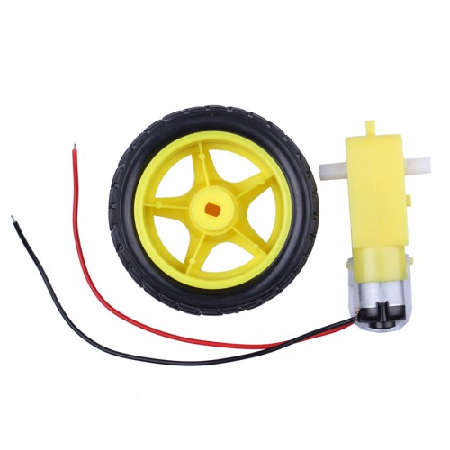2 in1 TT Motor + Wheel for DIY Robot Set -Yellow + Black 5pcs/lot