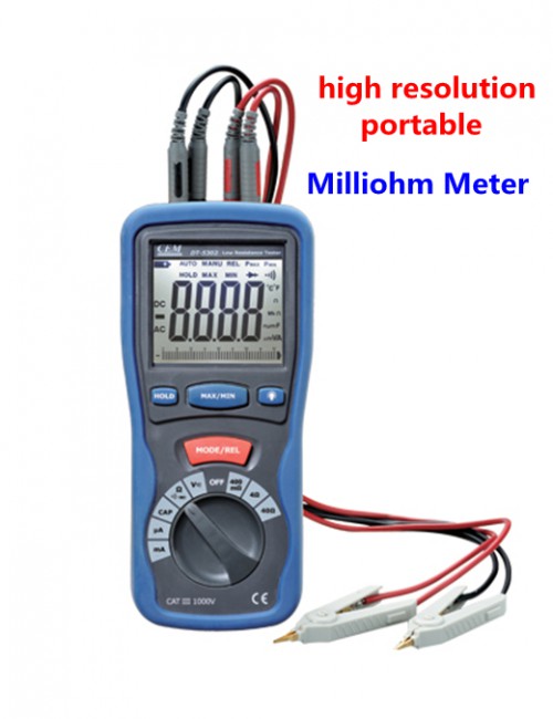 CEM DT5302 Digital High-Accuracy Kelvin 4-Wires Milliohm Meter Tester
