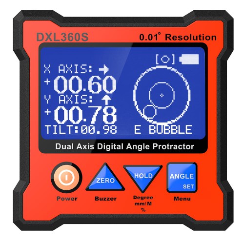 DXL360S V2 GYRO + GRAVITY 2 in 1 Digital Protractor Inclinometer Dual Axis Level Box 0.01° resolution 134