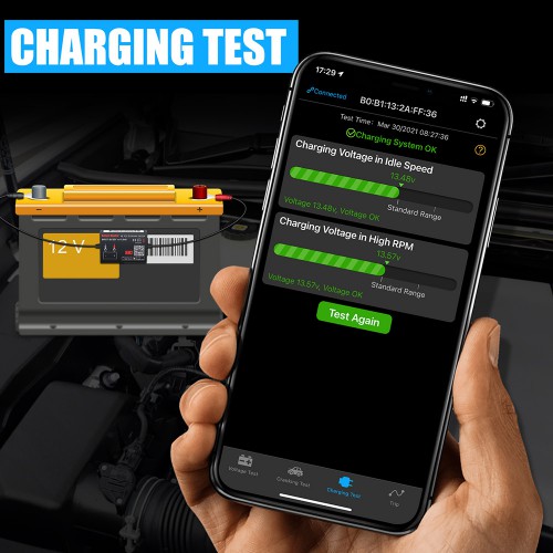 QUICKLYNKS Battery Monitor BM2​​  Bluetooth 4.0 Device Car 12V Battery Tester