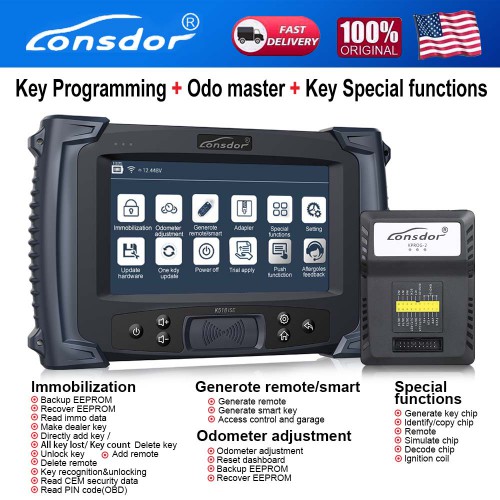 Lonsdor K518ISE Key Programmer K518ISE Odometer Adjustment Tool Update Online Support VW 4th 5th immobilization