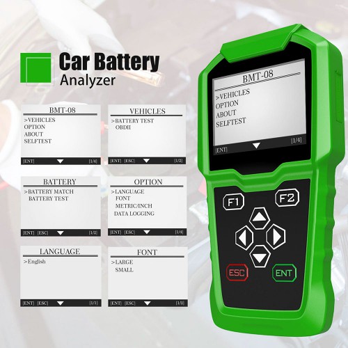 OBDSTAR BMT-08 12V/24V 100-2000 CCA 220AH Automotive Load Battery Tester and Car Battery OBD2 Match tool