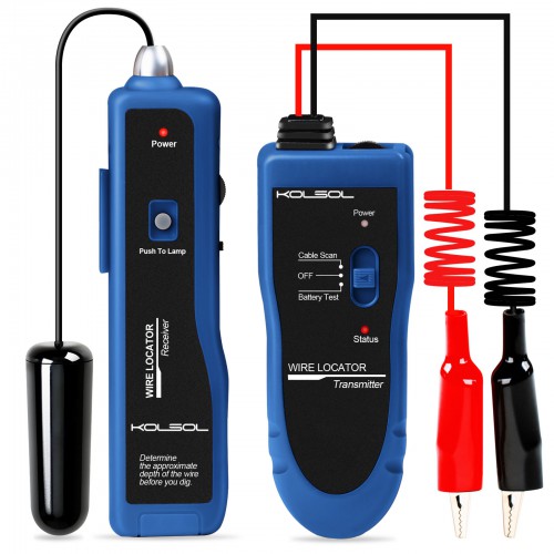 KOLSOL F02 Pro Underground Wire Locator, Cable Tester with Rechargeable 1100mAh Battery to Locate Wires and Control Wires Cables Pet Fence Wires