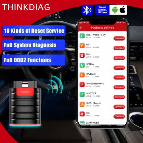 Thinkdiag OBD2 full system Power than X431 easydiag Diagnostic Tool has 3 free software活动款