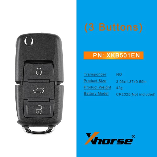 XHORSE VVDI2 Volkswagen B5 Type Special Remote Key 3 Buttons 10pcs / lot
