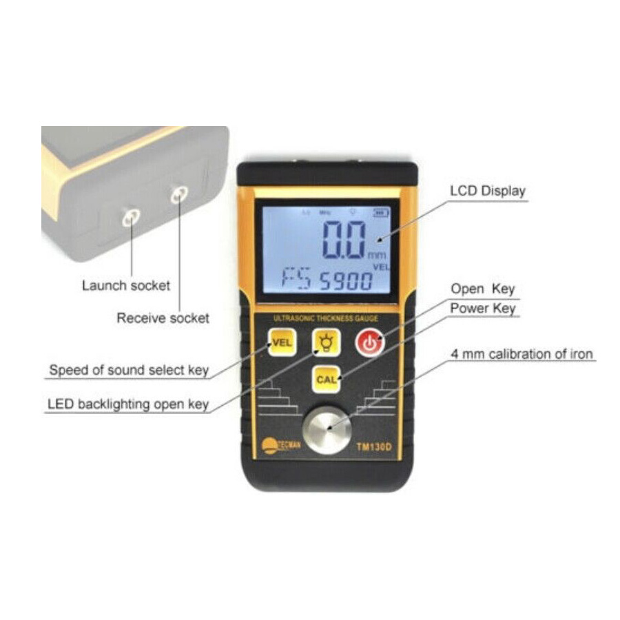 Ultrasonic Wall Thickness Gauge Tester TM130D