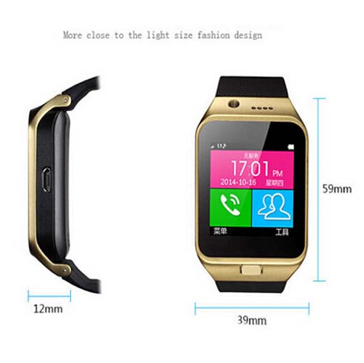 GV09 Bluetooth Wrist Watch Phone Touch Screen Camera Smart Mobile Phone SIM Card