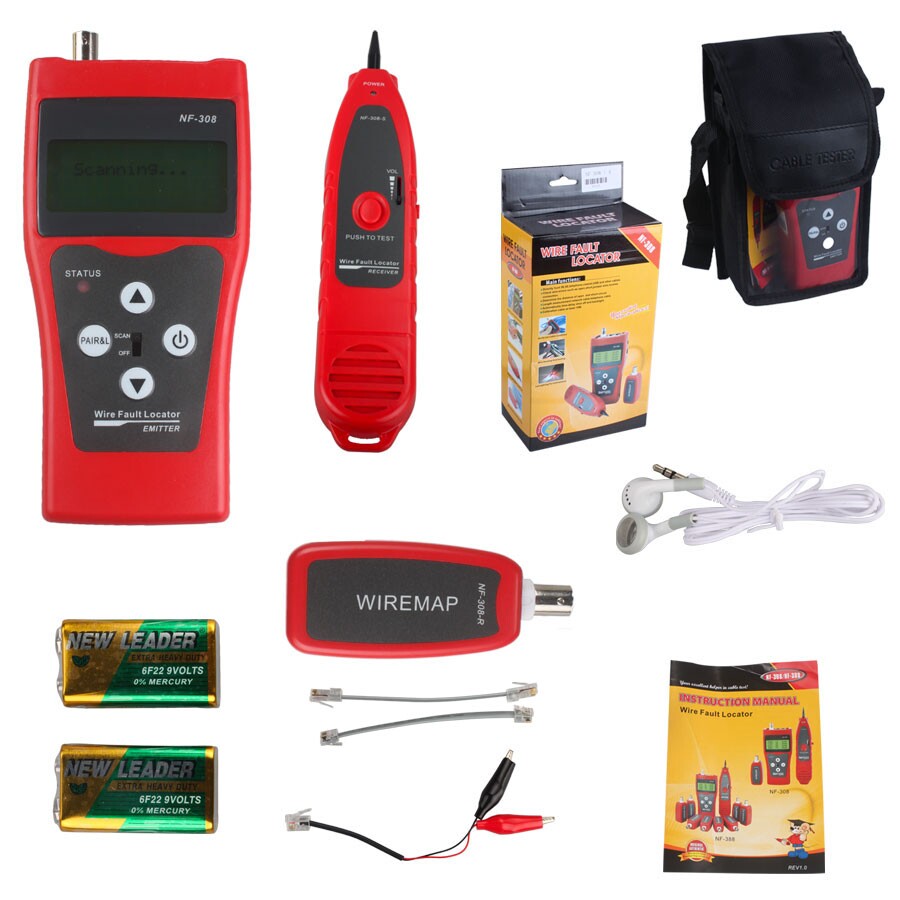 Lcd Network Lan Cable Tester Wire Tracker Tracer Length Scanner NF-308 ix 