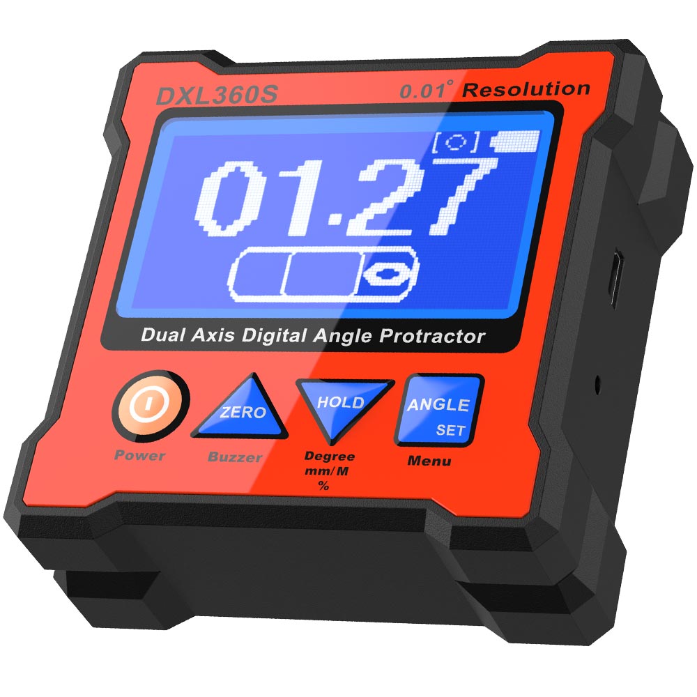 DXL360S Digital Protractor Inclinometer Dual Axis Level Box 0.01° Hi-resolution 